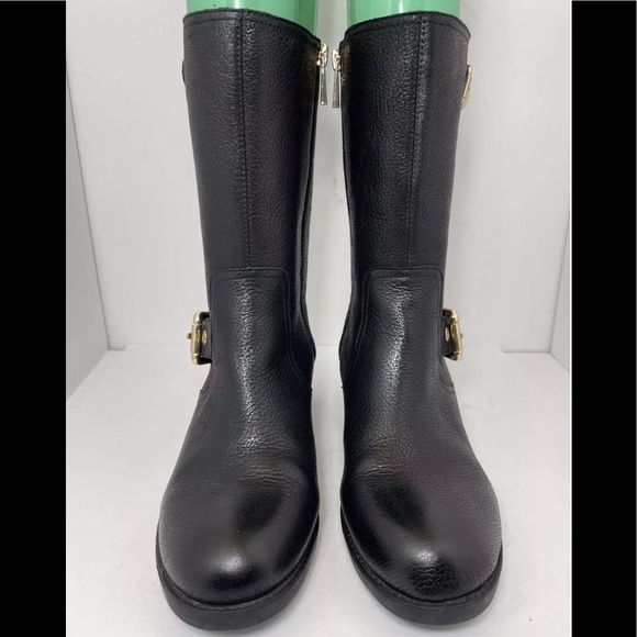 Vince Camuto VV-Wexle Molten Silk Cow Black Leather Moto Boots Women’s Size 7 - Picture 7 of 12
